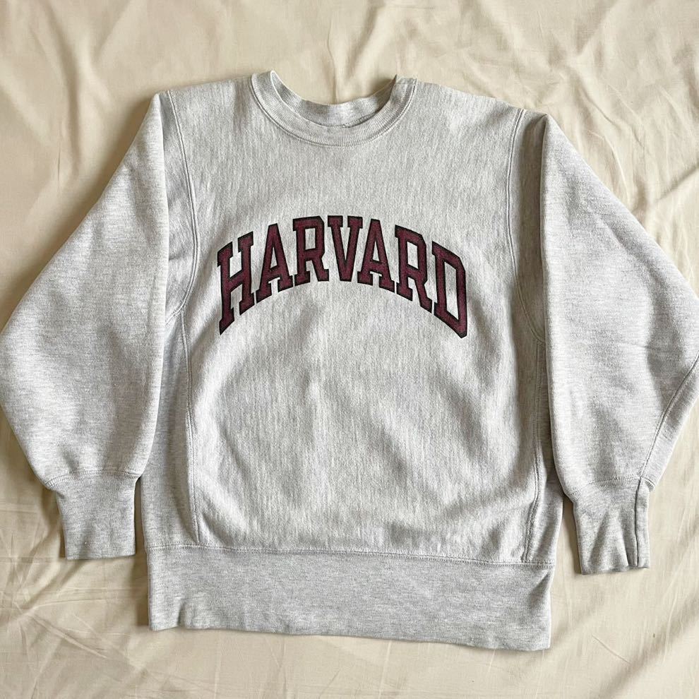 90s Champion 染み込み HARVARD リバースウィーブ トリコ 刺繍タグ USA製 M スウェット ヴィンテージ チャンピオン 70s 80s