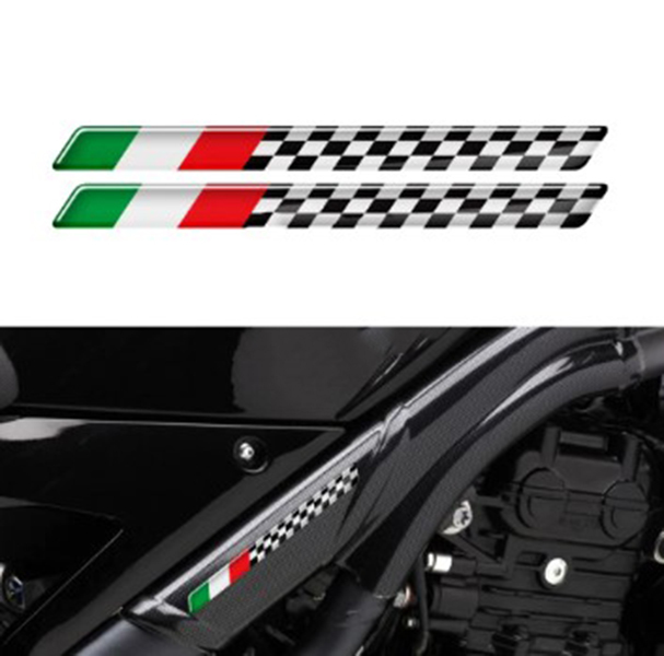 立体フラッグステッカー イタリア 2個セット カスタム アプリリア ドゥカティ MVアグスタ F4 ベスパ ピアッジオ RS4 モンスター パニガーレ_画像2