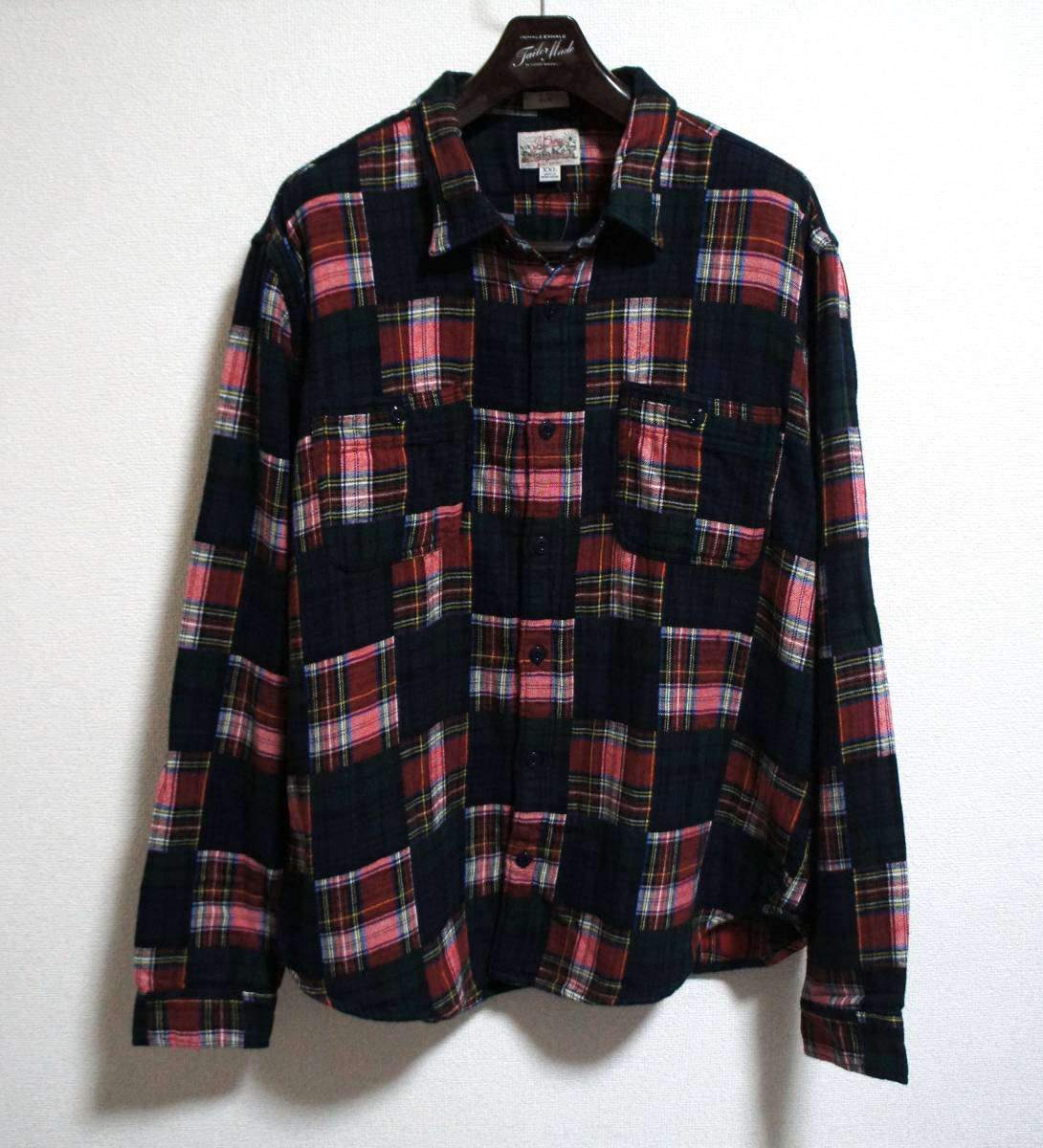 【新品】サイズ:Slim fit XXL J.CREW ジェイクルー midweight flannel workshirt in patchwork フランネル パッチワーク ワークシャツ 3_画像2