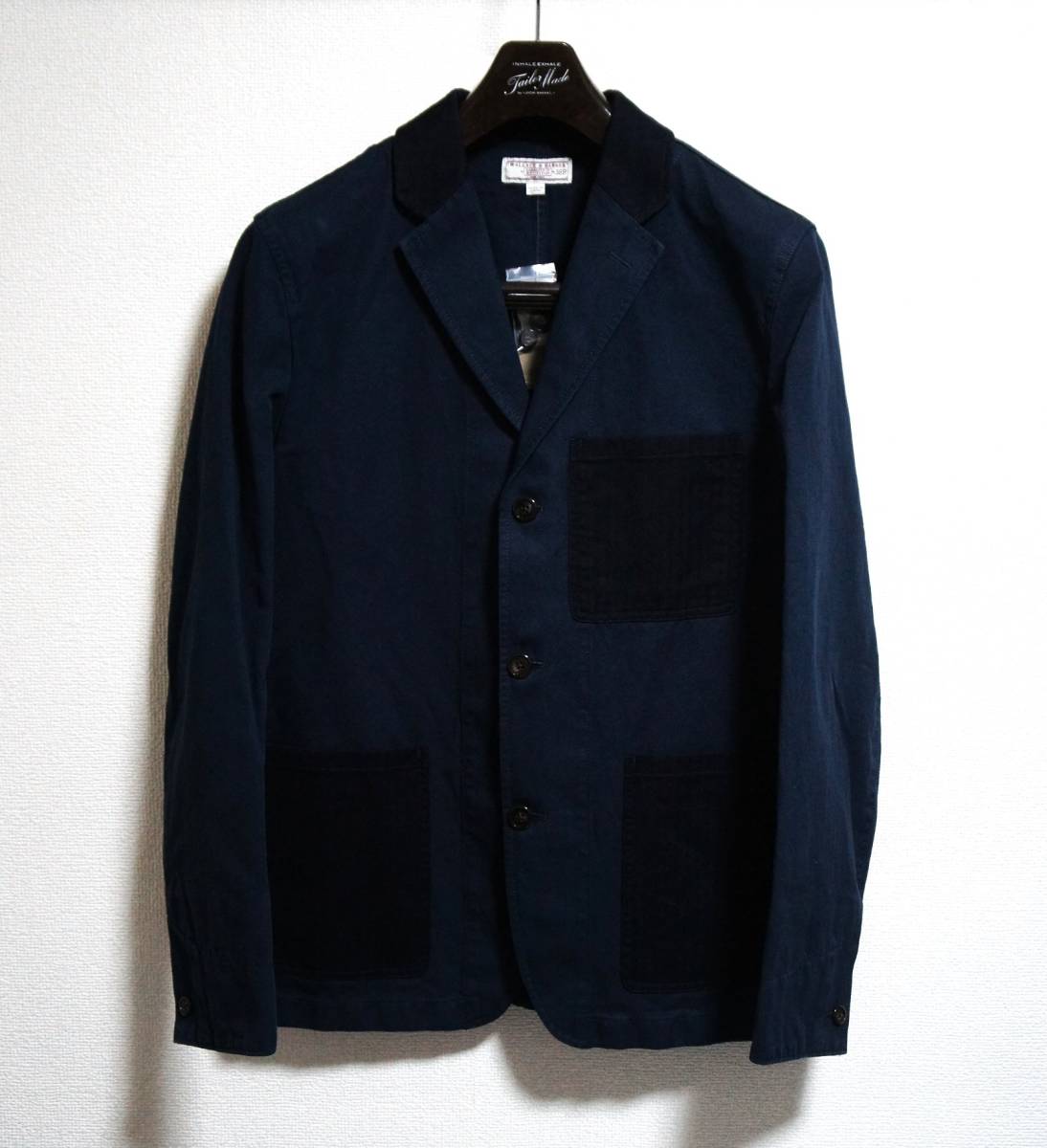 【新品】サイズ:40R (L相当) WALLACE & BARNES ウォレス&バーンズ blazer in Italian cotton-linen blend 麻混綿 3つボタン ジャケット_画像2
