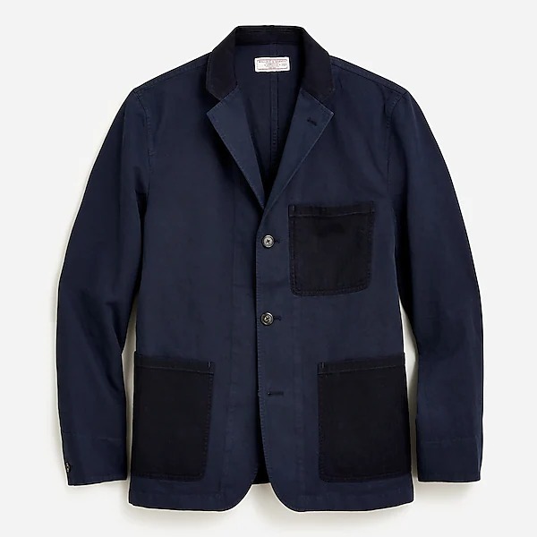 【新品】サイズ:40R (L相当) WALLACE & BARNES ウォレス&バーンズ blazer in Italian cotton-linen blend 麻混綿 3つボタン ジャケット_画像1