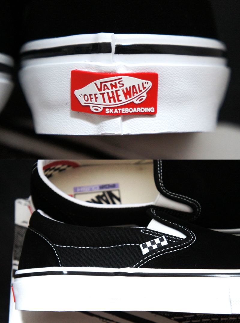 SALE![ new goods ]US10 28cm VANS Vans SKATE SLIP-ON skate slip-on shoes BLACK/WHITE