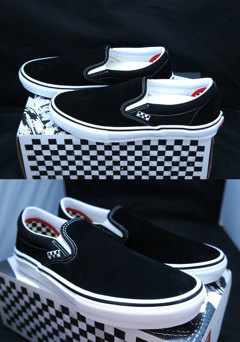 SALE！【新品】US9.5 27.5cm VANS バンズ SKATE SLIP-ON スケート スリッポン BLACK/WHITEの画像6