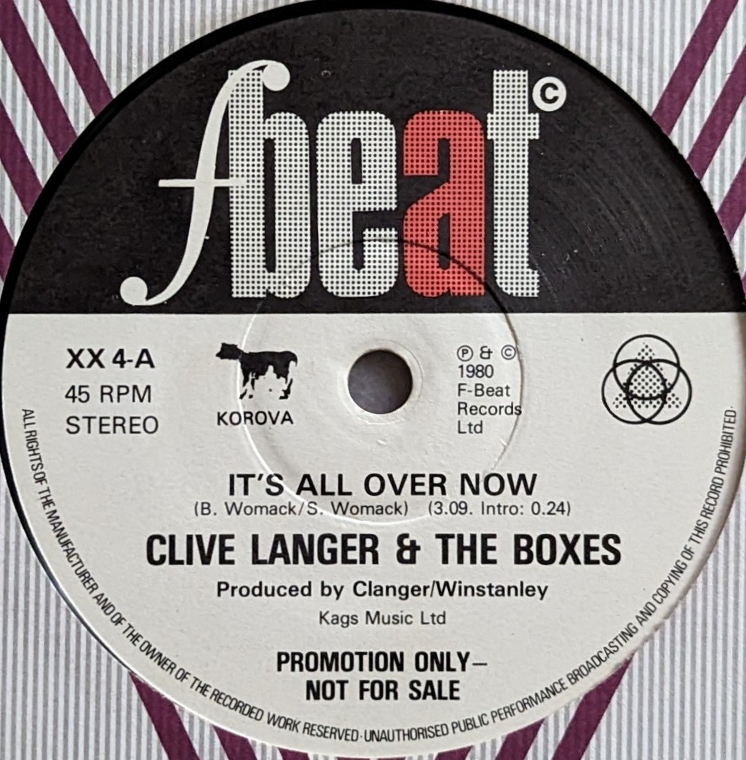 Clive Langer & The Boxes-It's All Over Now★英プロモ・オンリーOrig.7"/Pub Rock/Deafschool_画像1