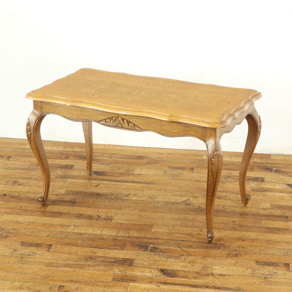 限定版 アンティーク 64764 アンティークフレックス 猫脚コーヒーテーブル　長方形型　オーク材の美しい杢目も魅力　上品な雰囲気　フランス 木材