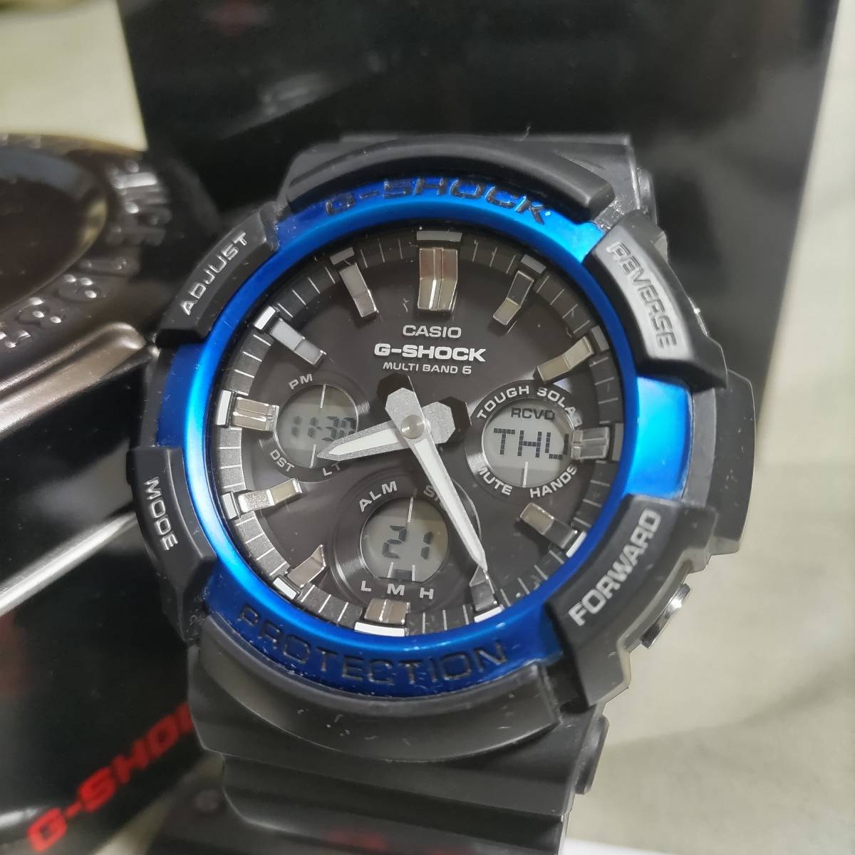 CASIO G-SHOCK カシオ ジーショック 腕時計　GAW-100B-1A2ER　電波ソーラー　稼働品　箱付き　_画像1