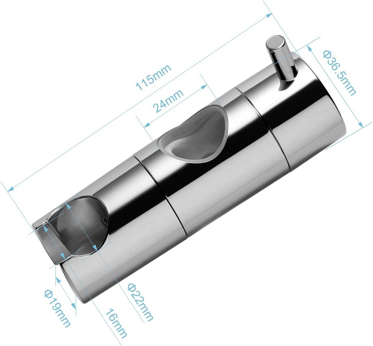 OFFO シャワーフック 修理交換用 24mmスライドバーに対応 360°自由回転 取付簡単 取扱説明書付き/230_画像7
