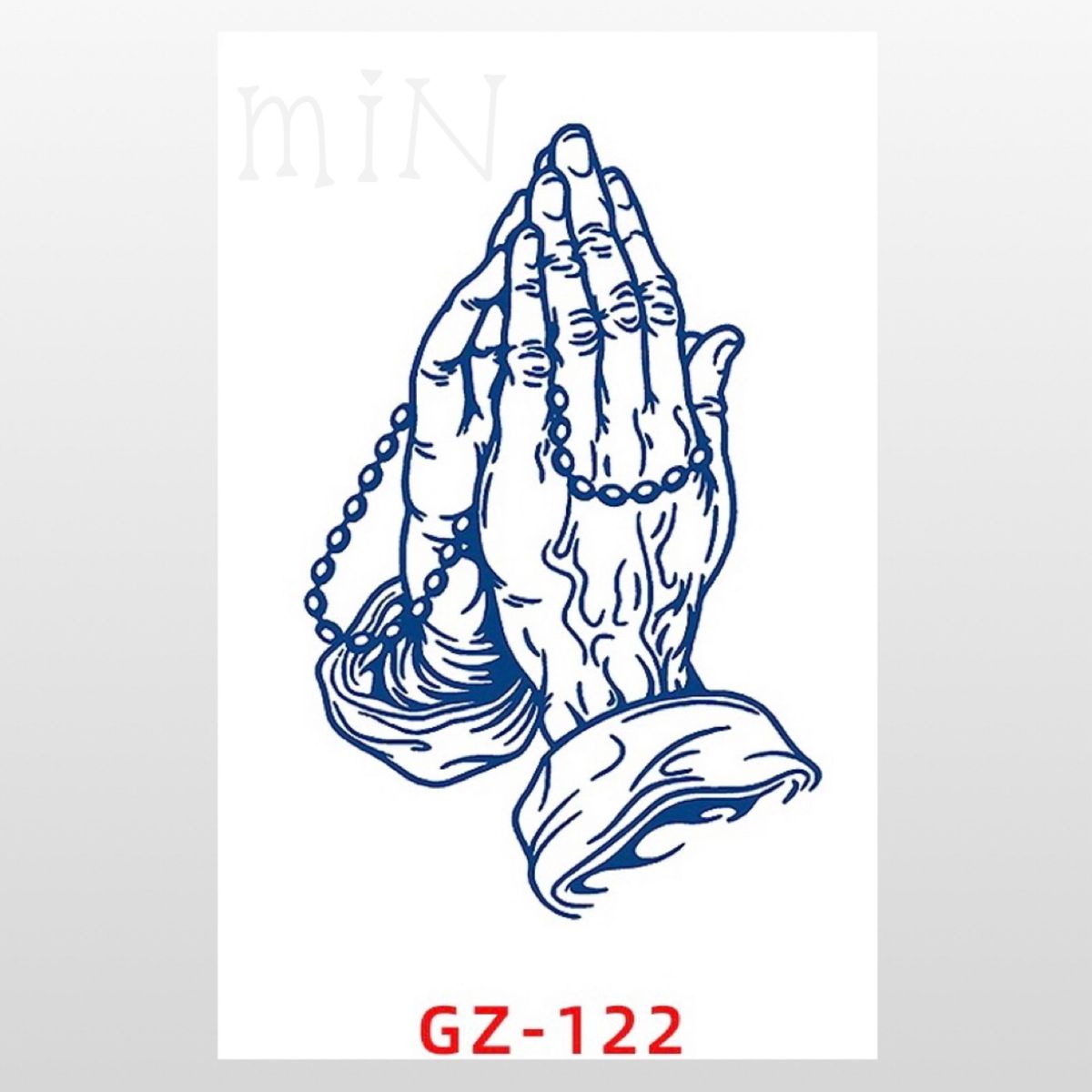 ジャグアタトゥーシール＊GZ-122   合掌　祈り　2週間持続
