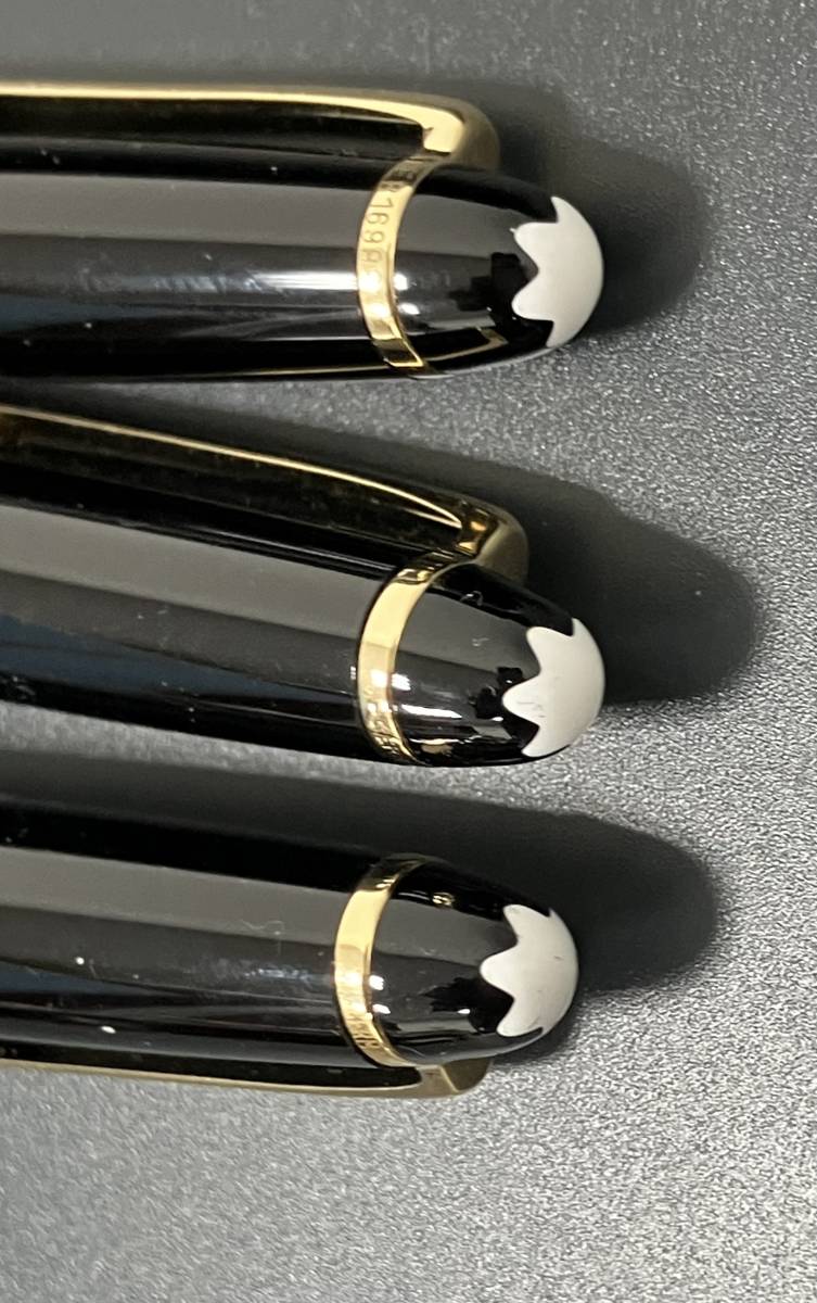 MONTBLANCモンブラン マイスターシュテュック 万年筆、ボールペン、シャープペン　計3本　ケース付き　万年筆ペン先14K_画像5