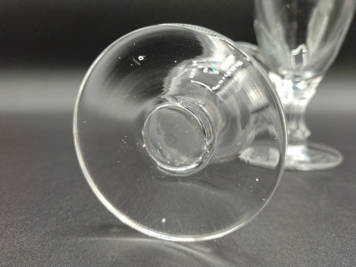 昭和レトロ 足付き ガラス コップ 2客 ビールグラス シャンパングラス ゴブレット _画像8