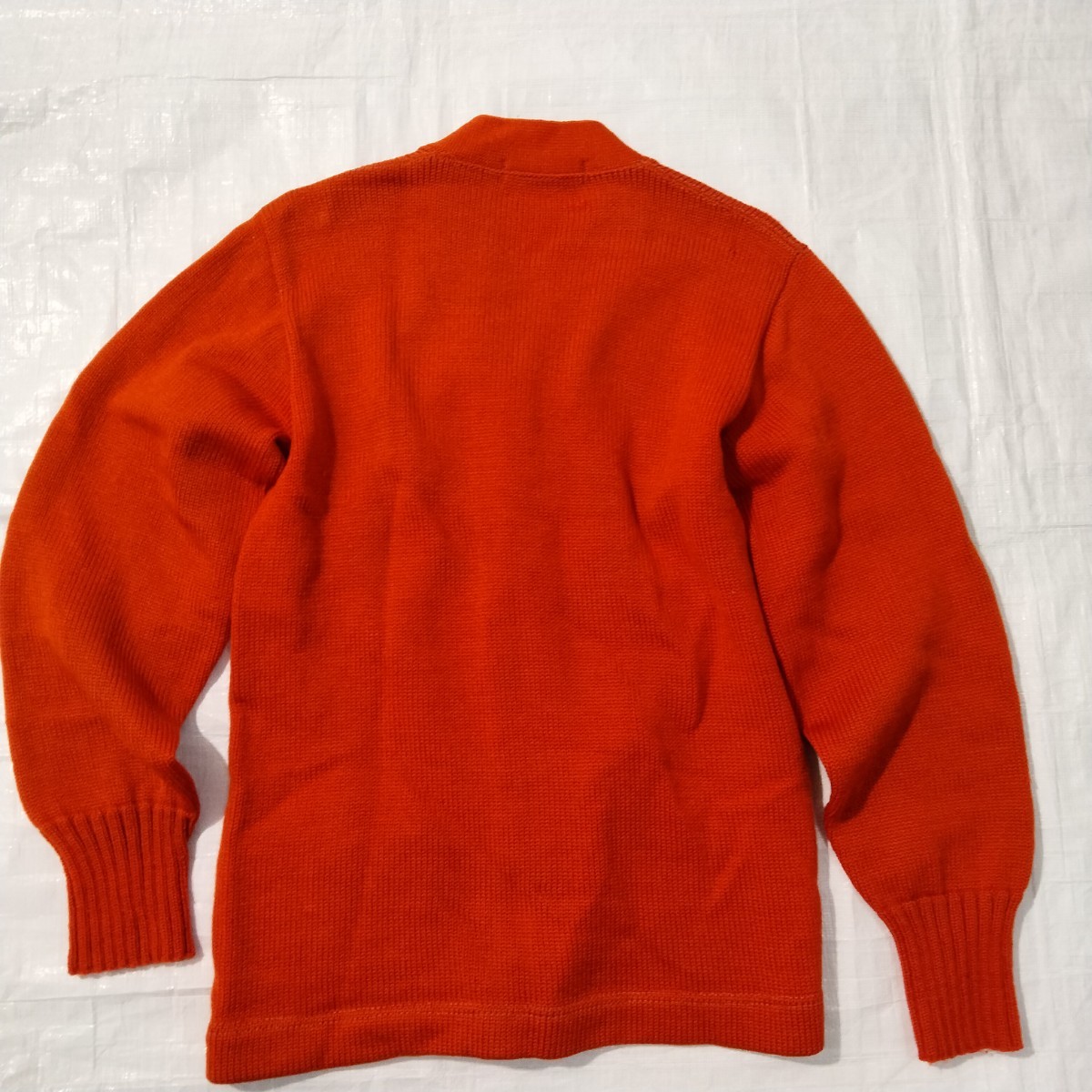 60's vintage IMPERIAL knitting co ウール　カーディガン ベークライト　ボタン　wool ビンテージ　スクール　カーディガン　オレンジ　36_画像6