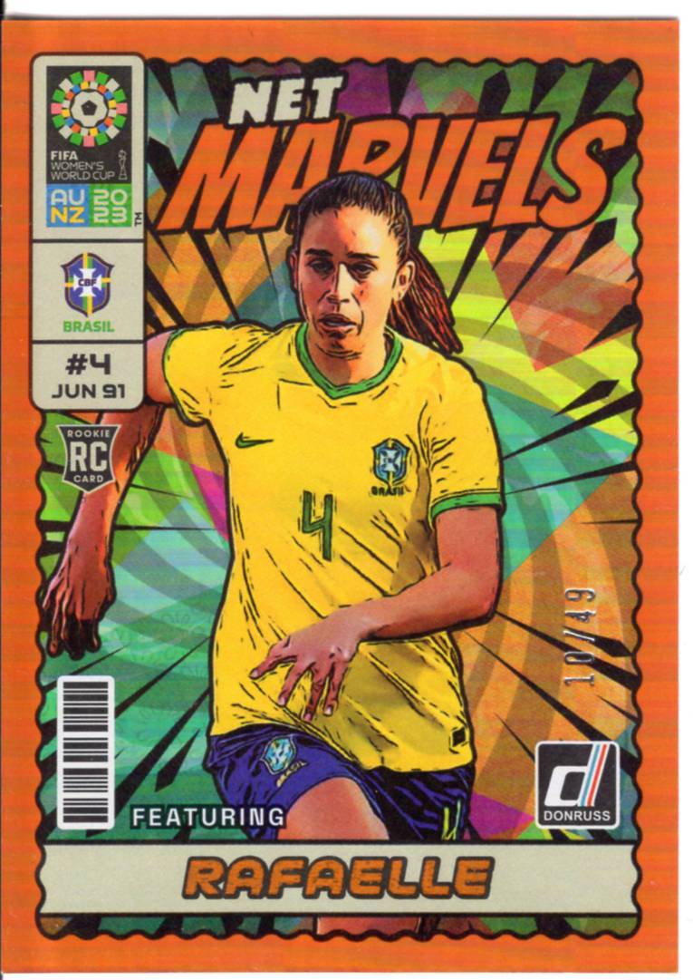 2023 Donruss FIFA Women’s World Cup Soccer Net Marvels Rafaelle Brazil (/49) ORANGE RC_画像1