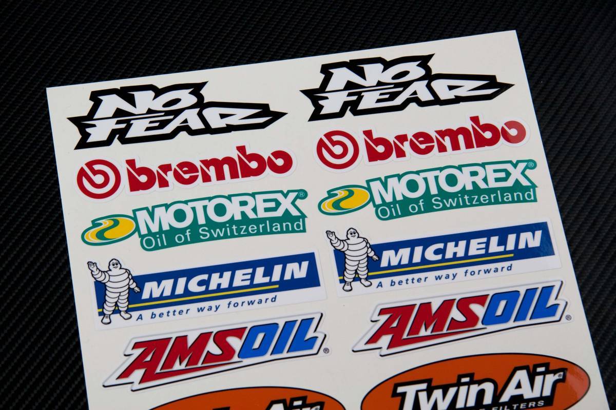 No Fear Twin Air Brembo Michelin Decals ブレンボ ミシュラン ステッカー シール デカール セット_画像2