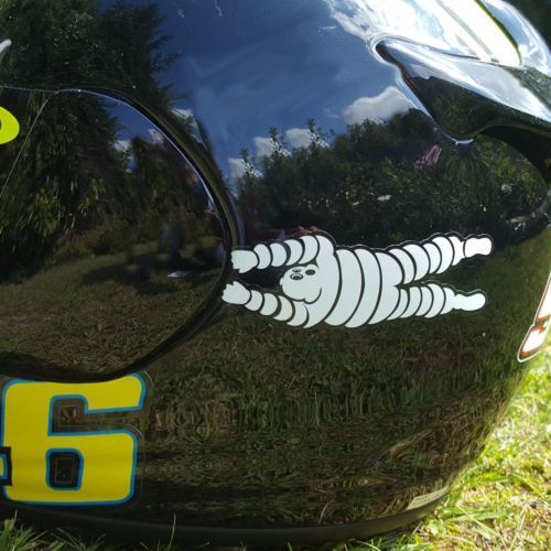 Michelin man HANG ON sponsor stickers motorcycle decals ミシュラン ステッカー シール デカール 2枚セット_画像1