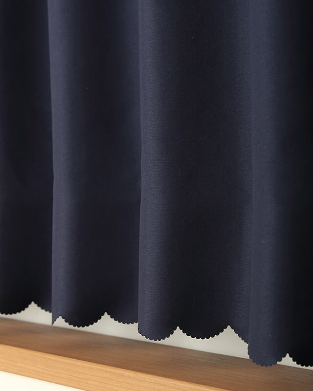 小窓用遮光カフェカーテン風呂用カフェカーテン　コナーNBネイビーブルー巾90x丈60cm-yama_画像3