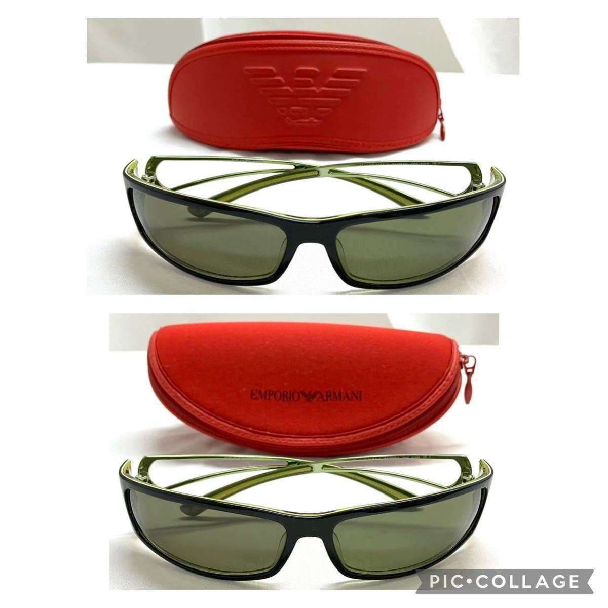 中古A エンポリオアルマーニ EMPORIO ARMANI EA 9147/S GS6 61□14 115 サングラス メガネ グリーン ブラック ケース付 56910_画像8