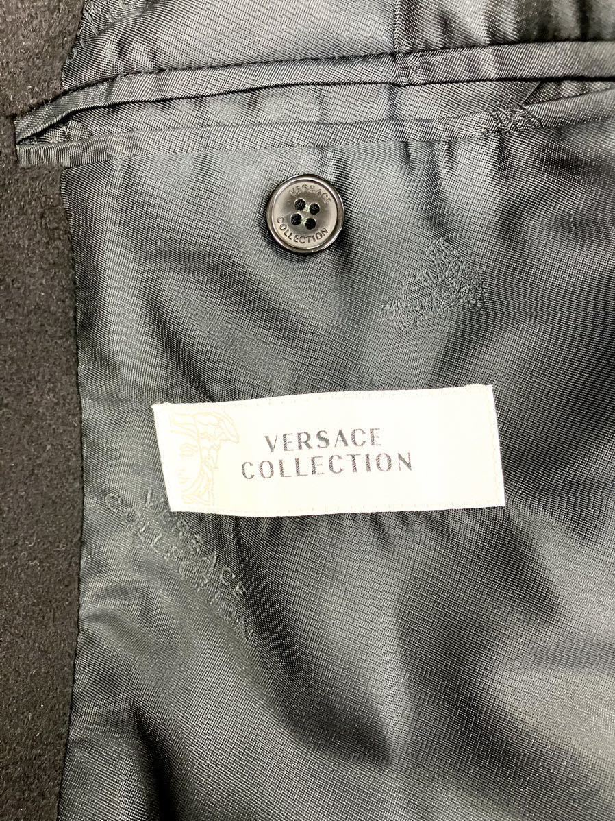  used Versace VERSACE COLLECTION cashmere 100% coat Chesterfield coat GIANNI Versace 50 black V500465 men's 148184