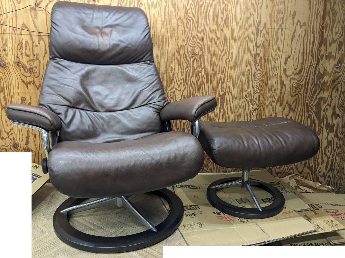 Ekornes Stressless View エコーネス ストレス ビュー 本革 ストレスチェア オットマンセット Mサイズ _画像1