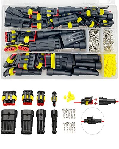 YFFSFDC 防水コネクター 車の防水コネクター セット 1/2/3/4ピン 352個 防水カプラー 配線用 オス＆メス 1/2/3/4極電気接続端子 車_画像1