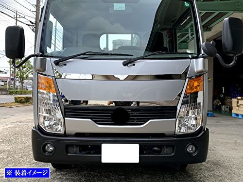 BRIGHTZ 三菱ふそう キャンターガッツ F24 超鏡面ステンレスメッキボンネットモール 2PC 【 TRUCK-L-096 】 F 24_画像3