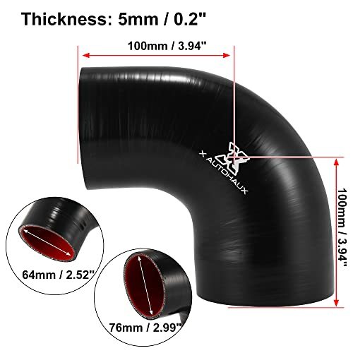 X AUTOHAUX シリコンホース インタークーラーシリコンホース シリコンパイプ ラジエーターホース 内径64-76mm 長さ100-100mm_画像3