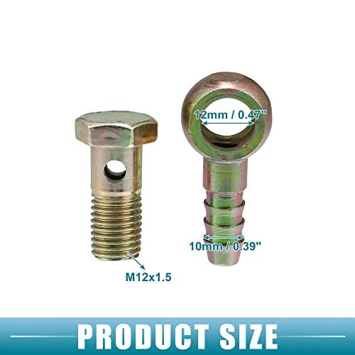 A ABSOPRO バンジョー ボルト M12x1.5 10mm バンジョー ボルト ホース バーブ フィッティング ブレーキ ライン フィッティング アダプター_画像5