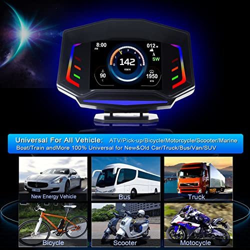 スピードメーター iKiKin ヘッドアップディスプレイ GPS+OBD2 スロープメーター 多機能車用タコメーター ブースト計 エラーコードをクリア_画像3