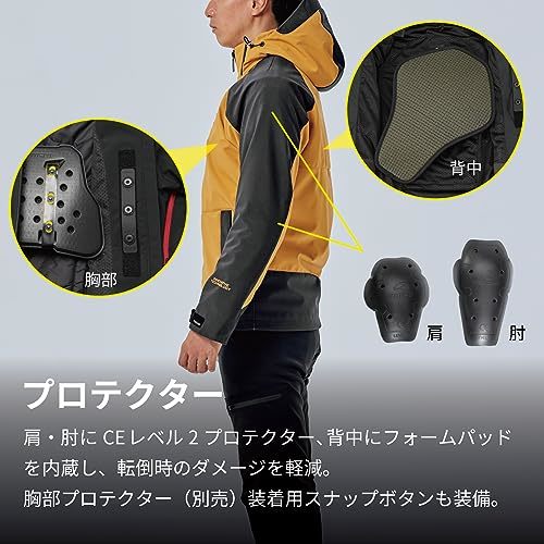 TAICHI(RSタイチ) バイク用 秋冬 防風 防寒 CEプロテクター内蔵 着脱インナー付属 ソフトシェル オールシーズンパーカ RSJ730 BLACK/RED_画像3