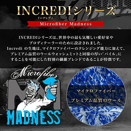 Microfiber Madness（マイクロファイバーマッドネス) 洗車 ウォッシュミット グローブ Incredimitt blue (インクレディミット ブルー) [_画像2