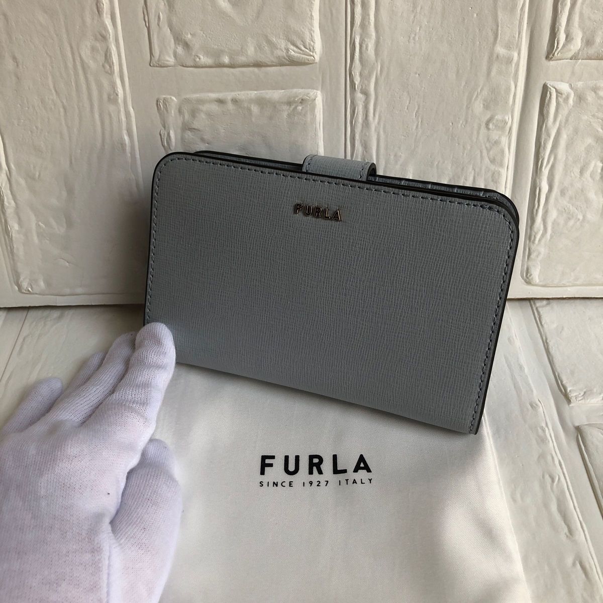 新品 FURLA フルラ バビロン  財布 M ブルーグレー
