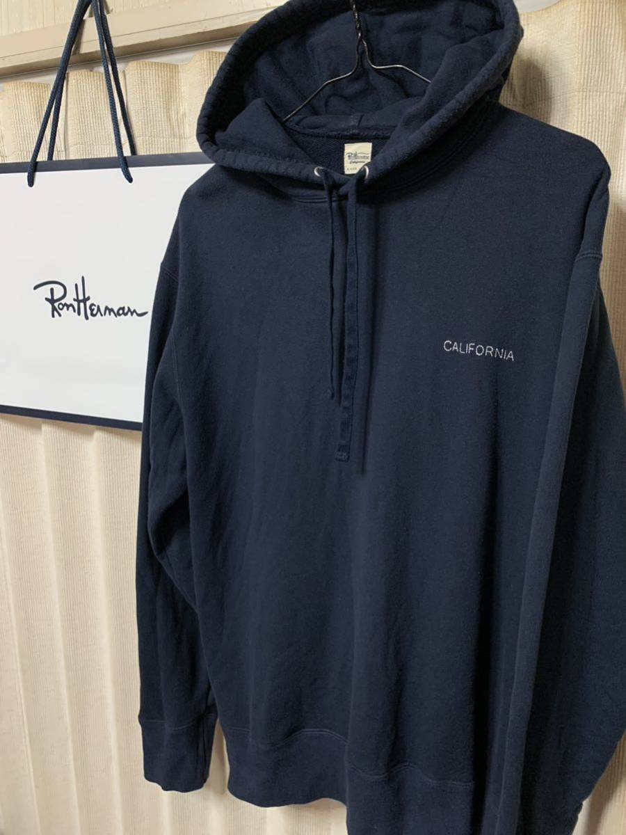 Ron Herman California 刺繍 SWEAT PARKA ロンハーマン カリフォルニア RHC スウェットプルオーバーパーカー サイズS ネイビー_画像1