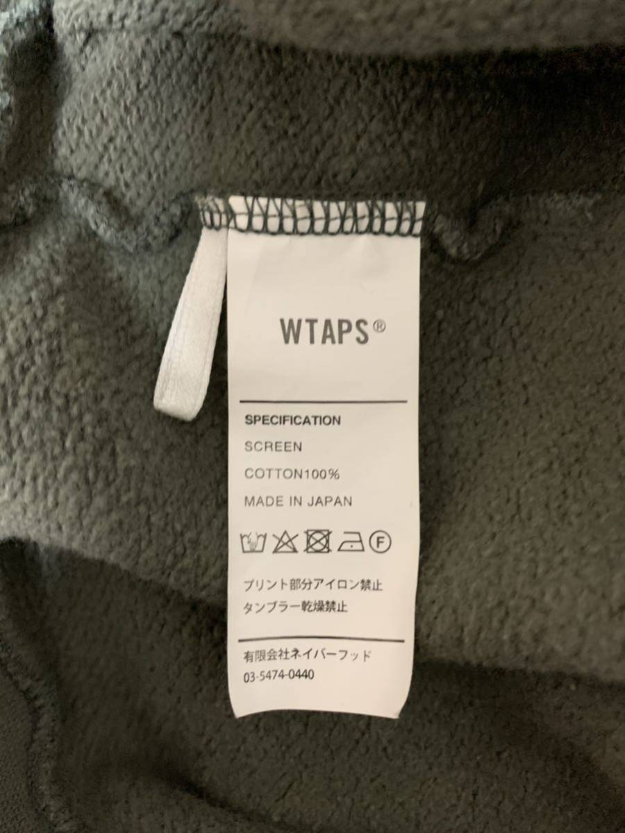 WTAPS SIDE EFFECT PULLOVER HOODIE 192ATDT-HP01S OLIVE DRAB ダブルタップスカレッジ サイズ2 M スウェットプルオーバーパーカー _画像4