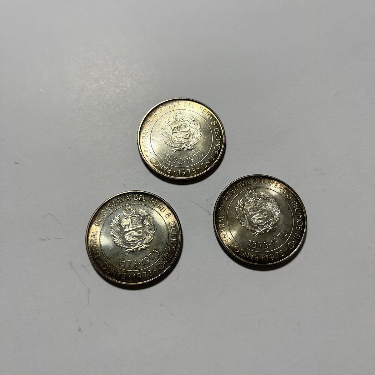 古銭祭 記念硬貨 3枚セット ペルー修好100周年記念 100ソル 銀貨 100