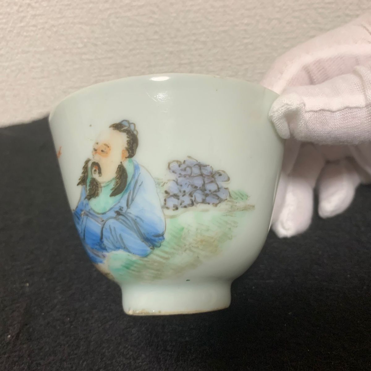 中国陶磁器　中国骨董品　茶コップ　中華民国作品　本物