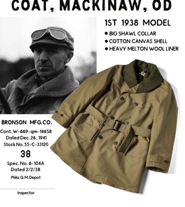 Bad Dog Bronson replica M1938makino-makina bear kina- Jeep coat men's long wool coat 