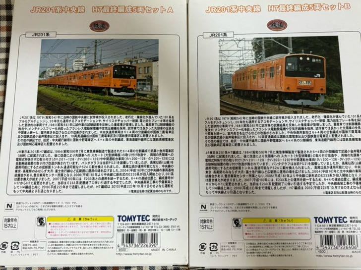 鉄道コレクション JR201系中央線　H7最終編成　Ａ・Ｂ_画像2