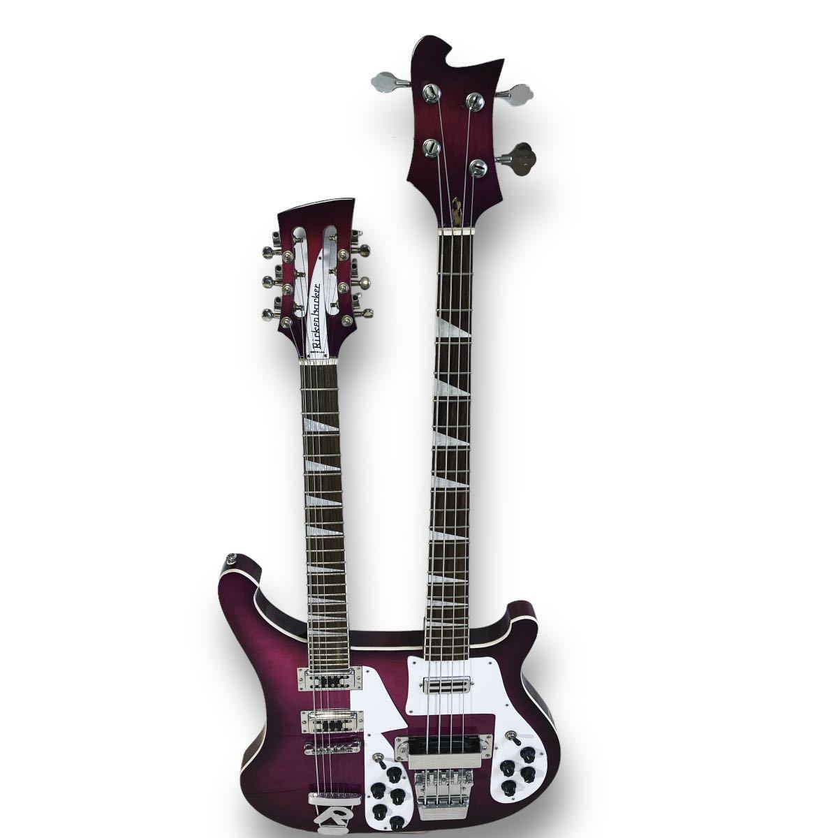 1円~ 希少品 リッケンバッカー Rickenbacker 音出し確認済み 80~90年代 コピー メーカー不明 ダブルネック 12弦ギター ベース 弦楽器 _画像2