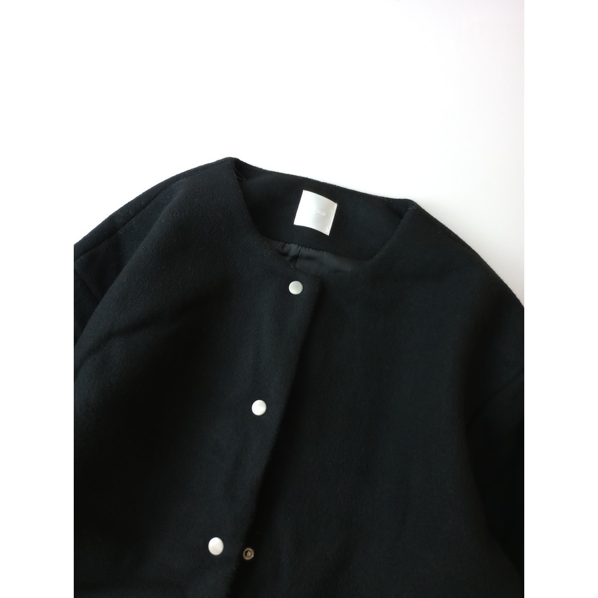 DRESKIP ドレスキップ 私を上品に印象付ける ショート丈 コート ジャケット 黒 ブラック L (BS+2946)_画像2