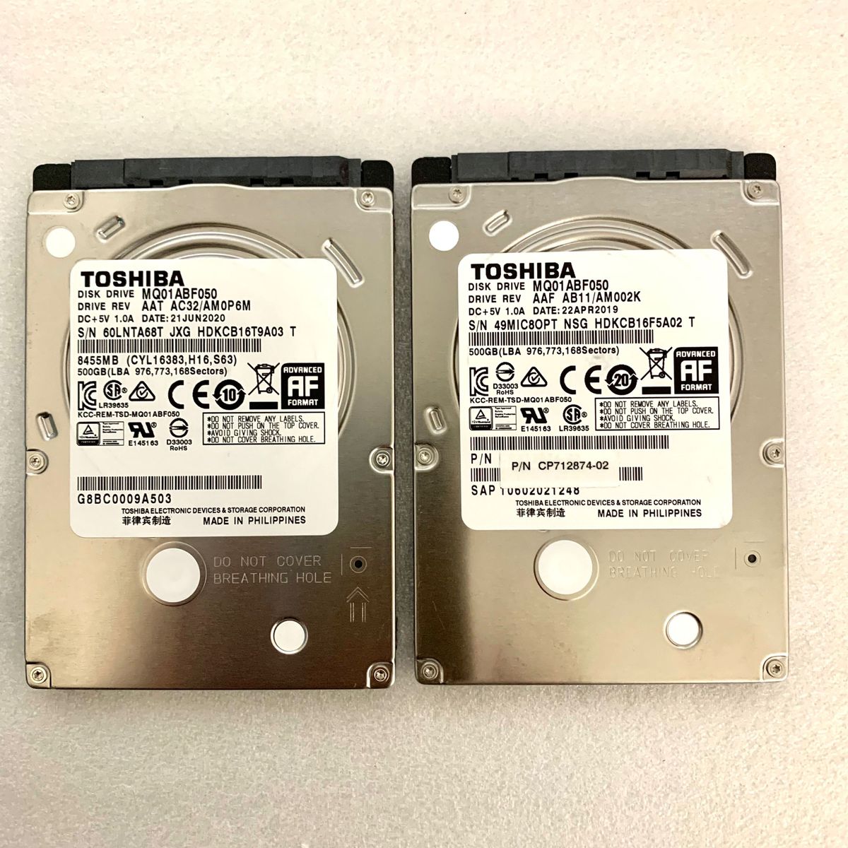 TOSHIBA HDD 2 5インチ 500GB x 2個|Yahoo!フリマ(旧PayPay TOSHIBA HDD 2 5インチ 500GB x 2個|Yahoo!フリマ(旧PayPay