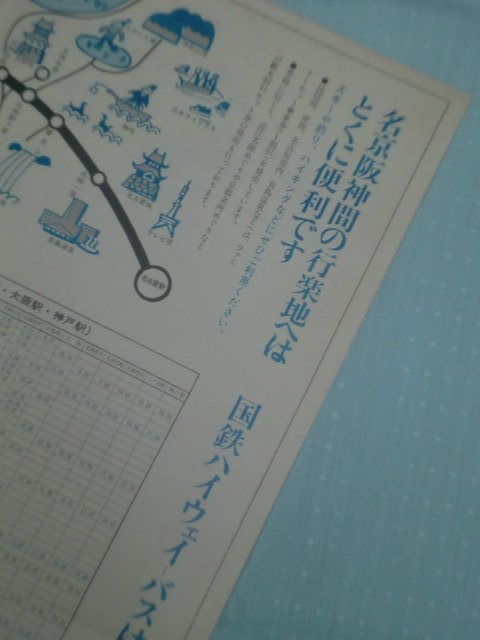 ■送料無料■国鉄名神ハイウェイバス広告　高速バス　国鉄バス　約54×40cmを四つ折り_画像3