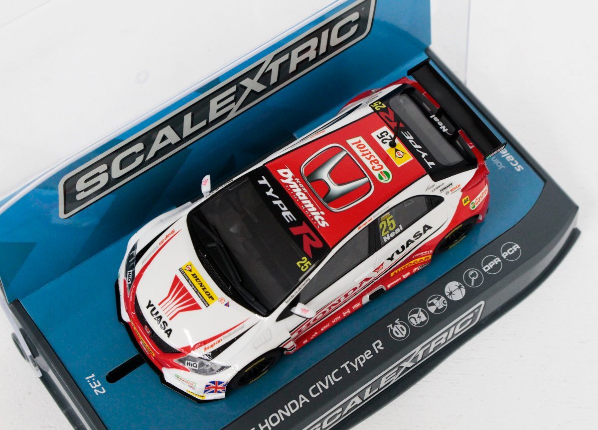 【中古・訳あり品】スロットカー スケーレックストリック C3734 BTCC ホンダ シビック Type R BTCC 2015 Racing No.25 Matt Neal.,_画像4