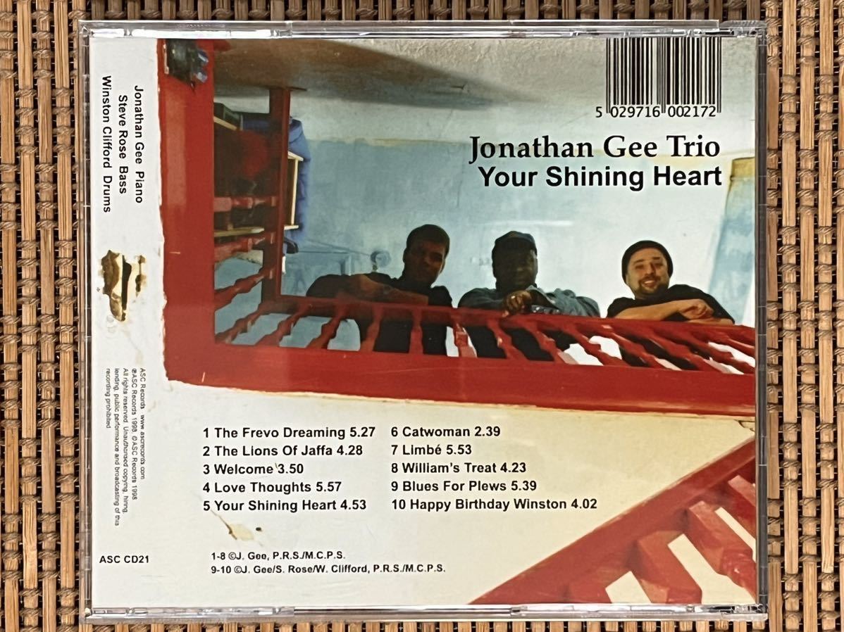 JONATHAN GEE TRIO／YOUR SHINING HEART／ASC RECORDS ASC CD21／英国盤CD／ジョナサン・ジー／中古盤_画像2