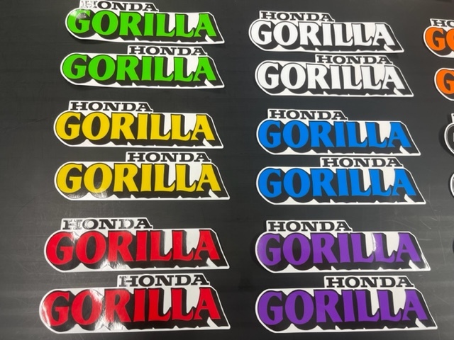 平状送料無料!絶版HONDA！オールドGORILLA/ゴリラロゴ/タンクステッカー左右セット/11色選択可 高品質3M日本製_画像4