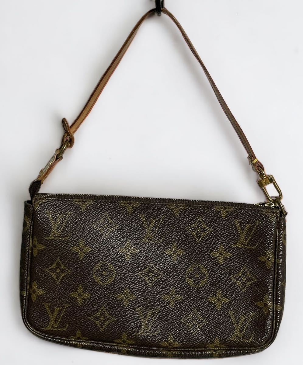 ルイヴィトン ポシェット・アクセソワール M51980 モノグラム アクセサリーポーチ キャンバス ブラウン LOUIS VUITTON 1円〜_画像1