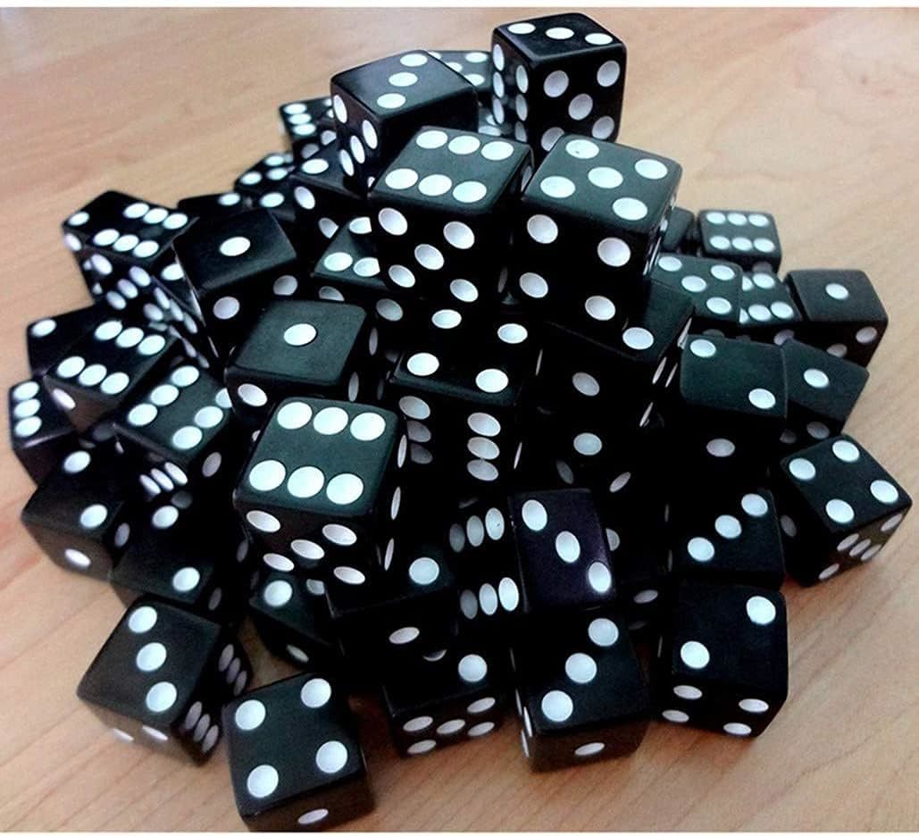 10-Black 10個 ブラック おもちゃのサイコロ DとD RPGテーブルボードカードゲームおもちゃ用15mmスクエアD6スポ_画像2