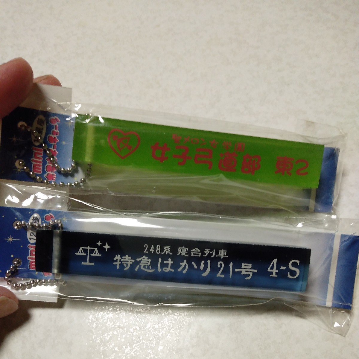 星座 射手座 いて座 聖メロン女学園 女子弓道部 天秤座 てんびん座 248系 寝台列車特急はかり21号 キーチェーン キーホルダー ホテルキー_画像1