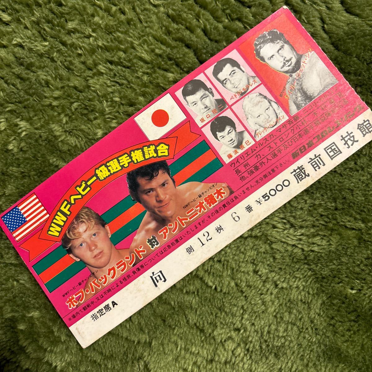 レア!新日本プロレス　猪木対バックランドチケット半券_画像1