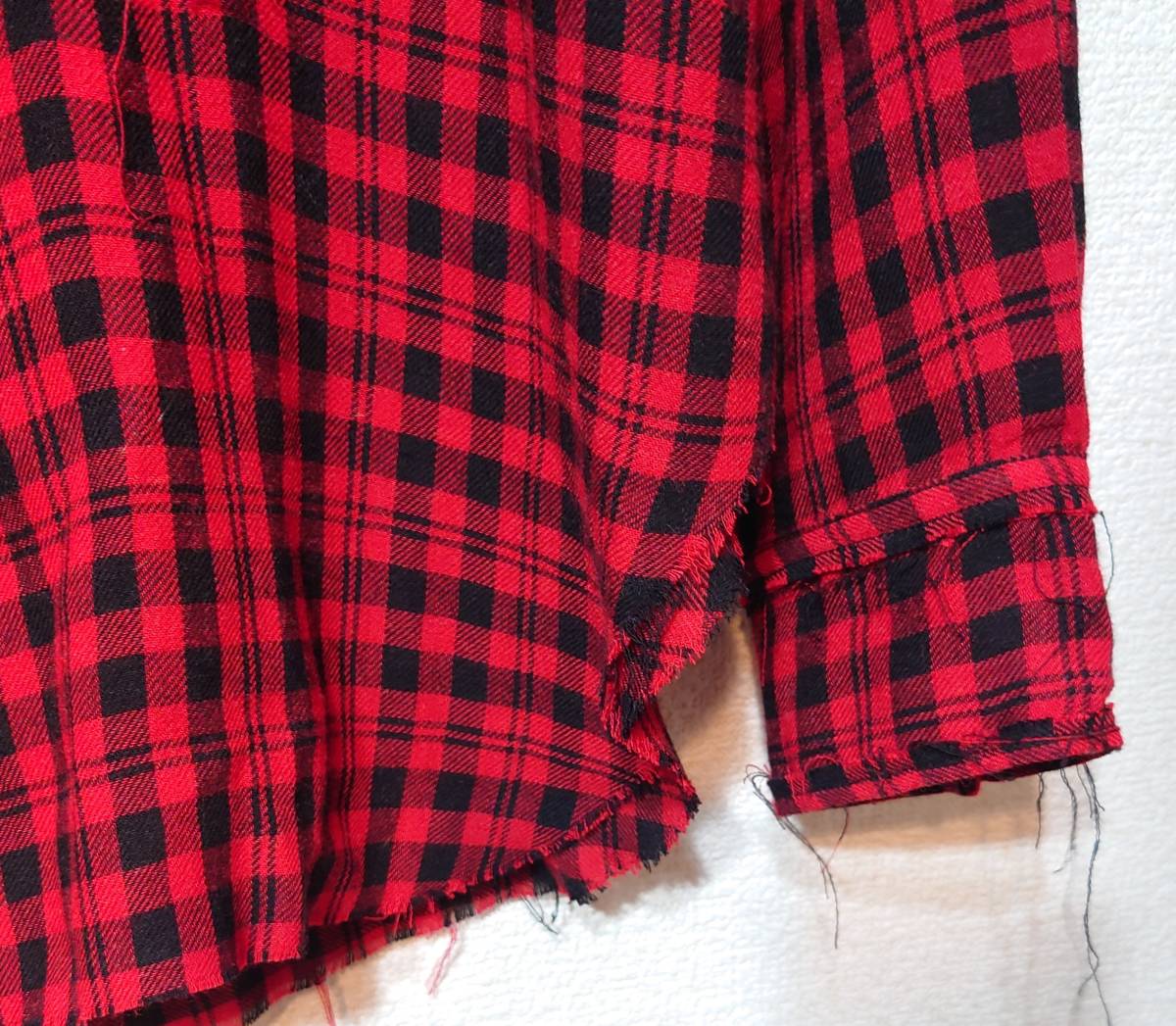 美品 定価5.9万 MASU エムエーエスユー 23SS GRUNGE PLAID SHIRT グランジ フリル チェックシャツ 46 MMSS-SH0123 メンズ TO_画像5