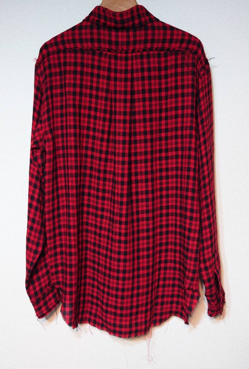 美品 定価5.9万 MASU エムエーエスユー 23SS GRUNGE PLAID SHIRT グランジ フリル チェックシャツ 46 MMSS-SH0123 メンズ TO_画像3