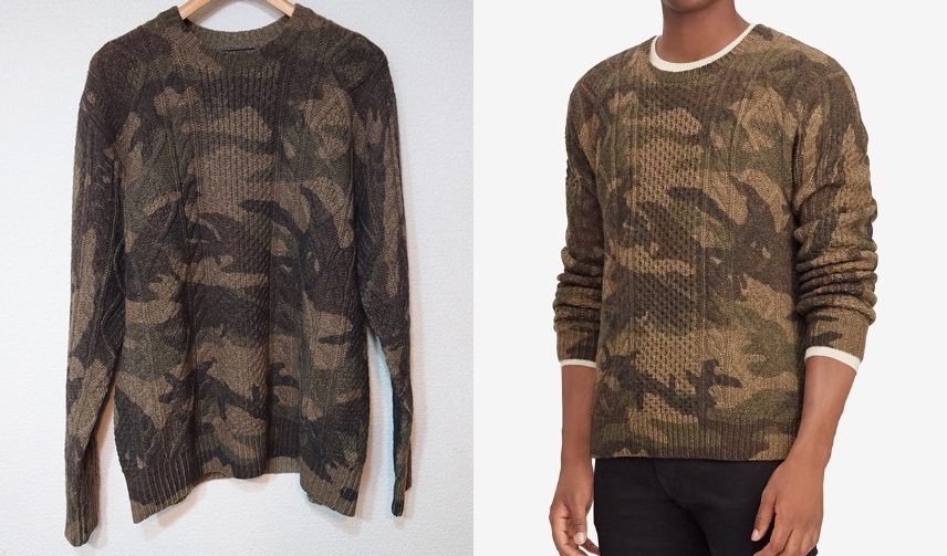 定価4 5万 Polo Ralph Lauren Polo country ポロラルフローレン Camouflage Cable-Knit Sweater迷彩カモフラージュ ケーブルニットRRL M TO Yahoo!フリマ（旧）のサムネイル